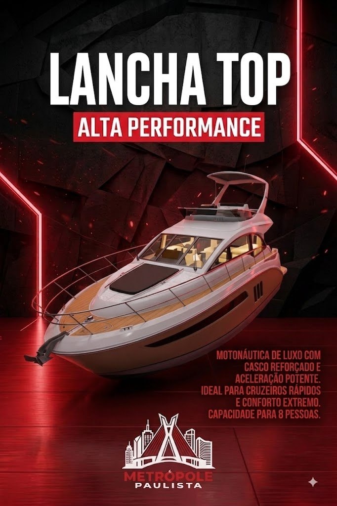 LANCHA LUXO ALTO MAR